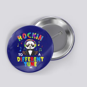 Rockin' To A Different Tune Panda Autism Awareness Button