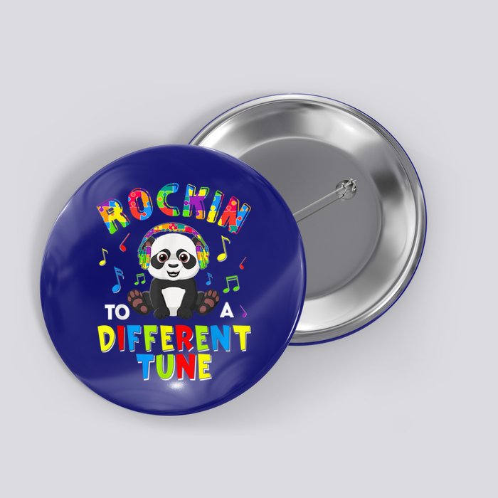 Rockin' To A Different Tune Panda Autism Awareness Button