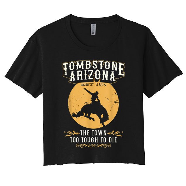Retro Tombstone Arizona Wild West Vintage Horse Sunset Horse Crop Top