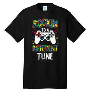 Rockin' To A Different Tune Panda ASD Awareness Tall T-Shirt