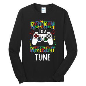 Rockin' To A Different Tune Panda ASD Awareness Tall Long Sleeve T-Shirt