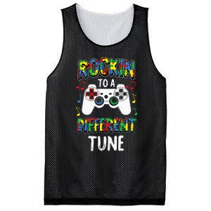 Rockin' To A Different Tune Panda ASD Awareness Mesh Reversible Basketball Jersey Tank