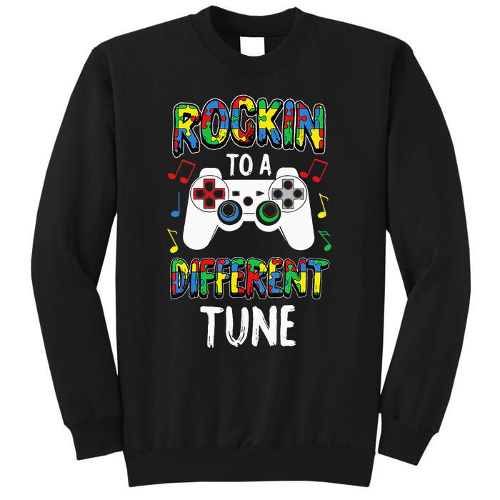 Rockin' To A Different Tune Panda ASD Awareness Tall Sweatshirt