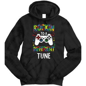 Rockin' To A Different Tune Panda ASD Awareness Tie Dye Hoodie