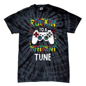 Rockin' To A Different Tune Panda ASD Awareness Tie-Dye T-Shirt