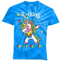 Rocking To A Different Tune Dabbing Unicorn Autism Awareness Gift Kids Tie-Dye T-Shirt