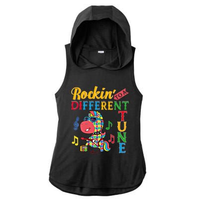 Rocking To A Different Tune Unicorn Autism Awareness Funny Gift Ladies PosiCharge Tri-Blend Wicking Draft Hoodie Tank