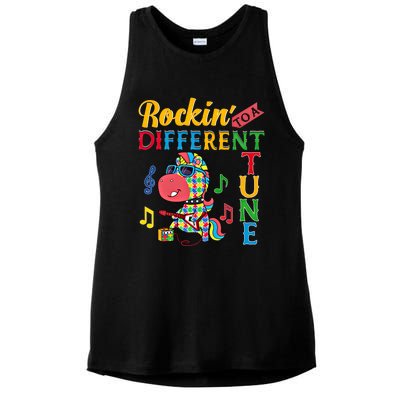 Rocking To A Different Tune Unicorn Autism Awareness Funny Gift Ladies PosiCharge Tri-Blend Wicking Tank