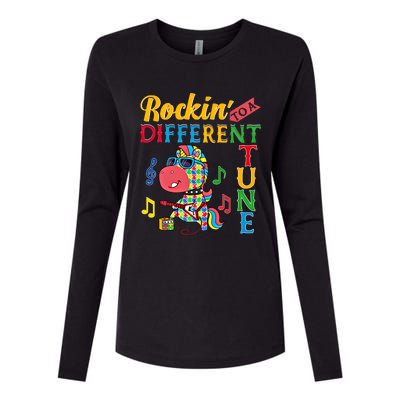 Rocking To A Different Tune Unicorn Autism Awareness Funny Gift Womens Cotton Relaxed Long Sleeve T-Shirt