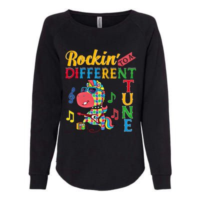 Rocking To A Different Tune Unicorn Autism Awareness Funny Gift Womens California Wash Sweatshirt