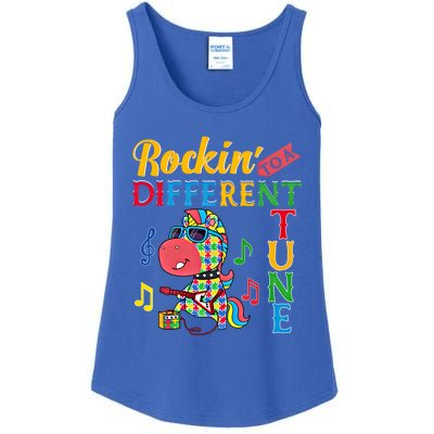 Rocking To A Different Tune Unicorn Autism Awareness Funny Gift Ladies Essential Tank