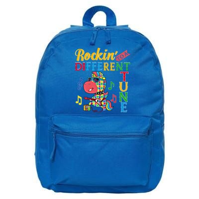 Rocking To A Different Tune Unicorn Autism Awareness Funny Gift 16 in Basic Backpack