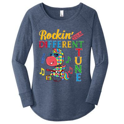 Rocking To A Different Tune Unicorn Autism Awareness Funny Gift Women's Perfect Tri Tunic Long Sleeve Shirt