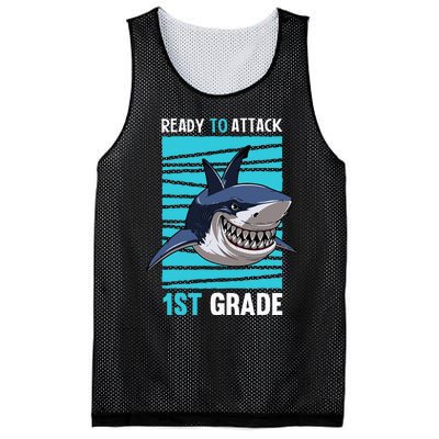 Ready To Attack 1st Grade First Day of School Mesh Reversible Basketball Jersey Tank