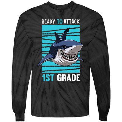 Ready To Attack 1st Grade First Day of School Tie-Dye Long Sleeve Shirt