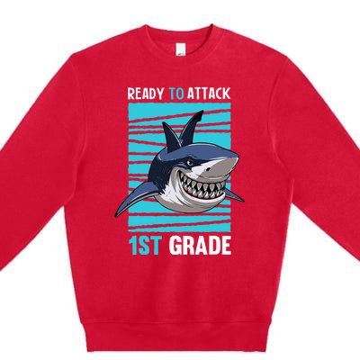 Ready To Attack 1st Grade First Day of School Premium Crewneck Sweatshirt