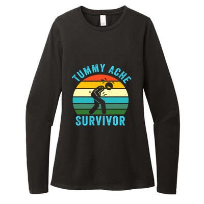 Retro Tummy Ache Survivor Vintage Stomachache IBS Funny Womens CVC Long Sleeve Shirt