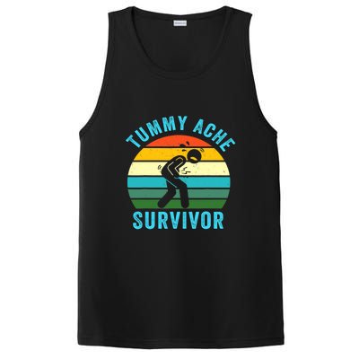 Retro Tummy Ache Survivor Vintage Stomachache IBS Funny PosiCharge Competitor Tank