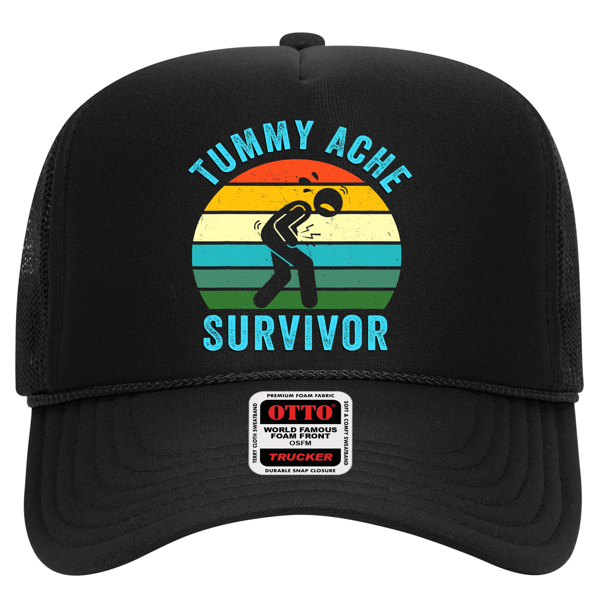 Retro Tummy Ache Survivor Vintage Stomachache IBS Funny Hat