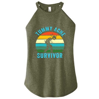 Retro Tummy Ache Survivor Vintage Stomachache IBS Funny Women's Perfect Tri Rocker Tank