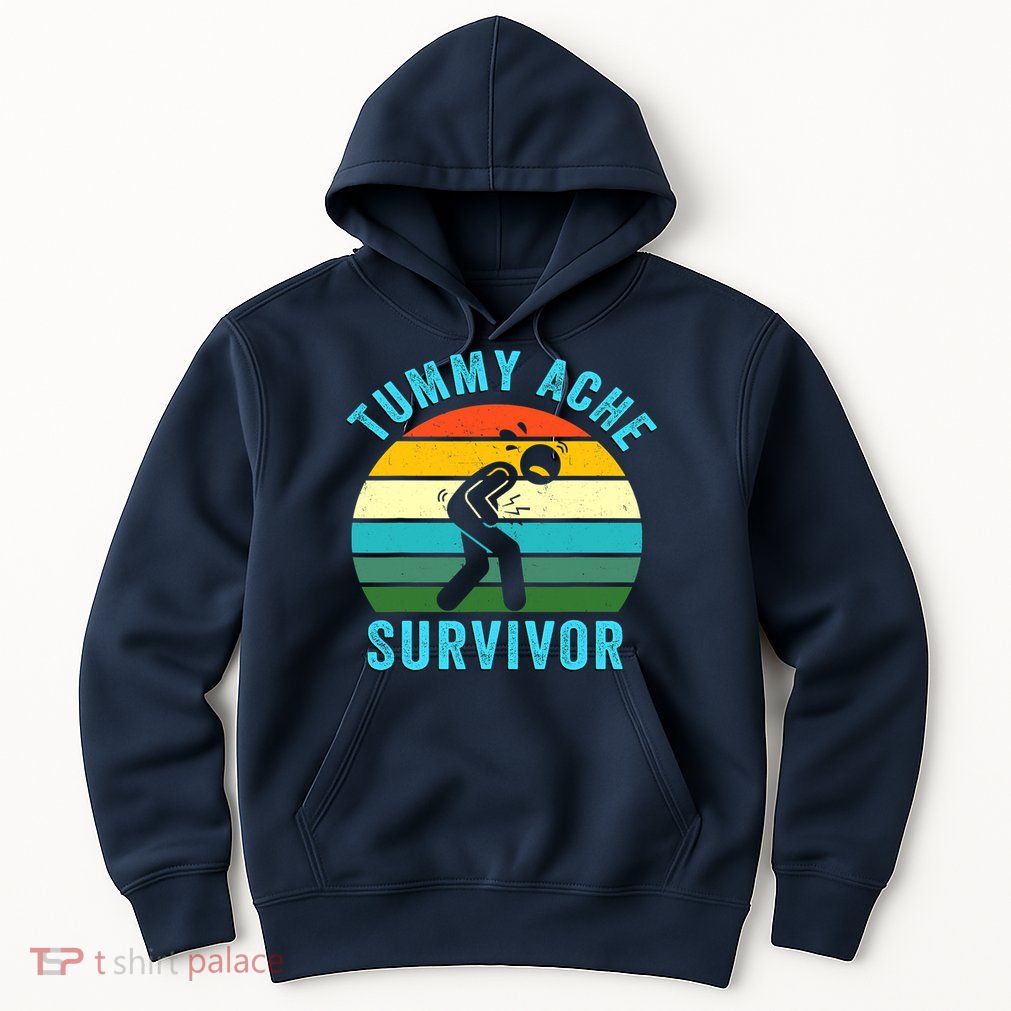 Retro Tummy Ache Survivor Vintage Stomachache IBS Funny Hoodie