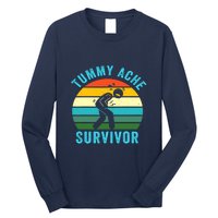 Retro Tummy Ache Survivor Vintage Stomachache IBS Funny Long Sleeve Shirt