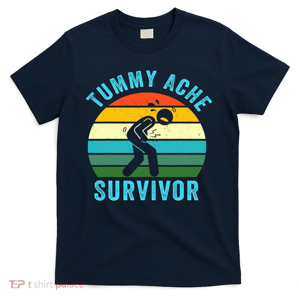 Retro Tummy Ache Survivor Vintage Stomachache IBS Funny T-Shirt