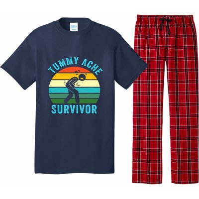 Retro Tummy Ache Survivor Vintage Stomachache IBS Funny Pajama Set