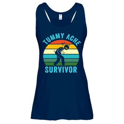 Retro Tummy Ache Survivor Vintage Stomachache IBS Funny Ladies Essential Flowy Tank