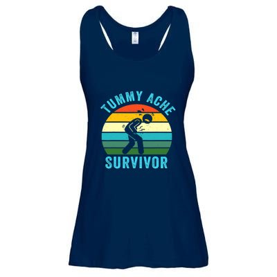 Retro Tummy Ache Survivor Vintage Stomachache IBS Funny Ladies Essential Flowy Tank