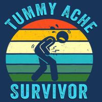 Retro Tummy Ache Survivor Vintage Stomachache IBS Funny Flat Bill Trucker Hat