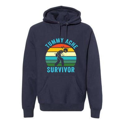 Retro Tummy Ache Survivor Vintage Stomachache IBS Funny Premium Hoodie