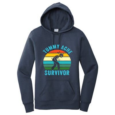 Retro Tummy Ache Survivor Vintage Stomachache IBS Funny Women's Pullover Hoodie