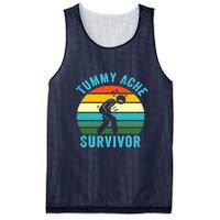 Retro Tummy Ache Survivor Vintage Stomachache IBS Funny Mesh Reversible Basketball Jersey Tank