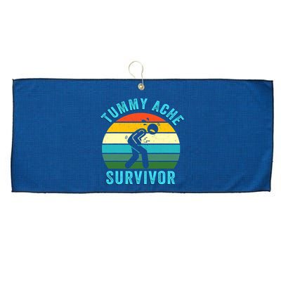 Retro Tummy Ache Survivor Vintage Stomachache IBS Funny Large Microfiber Waffle Golf Towel