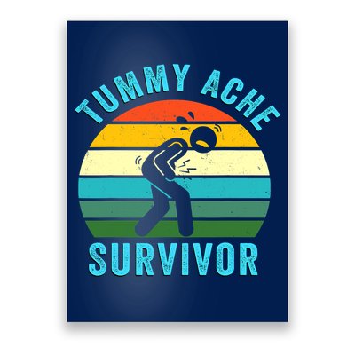 Retro Tummy Ache Survivor Vintage Stomachache IBS Funny Poster