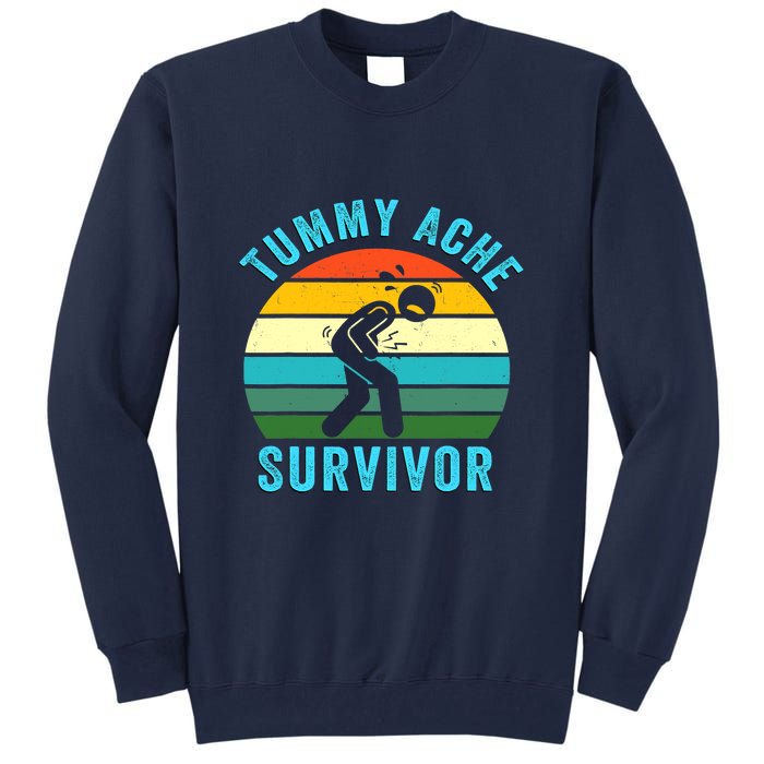 Retro Tummy Ache Survivor Vintage Stomachache IBS Funny Tall Sweatshirt