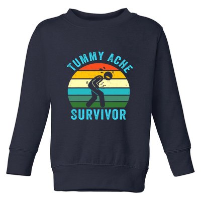 Retro Tummy Ache Survivor Vintage Stomachache IBS Funny Toddler Sweatshirt