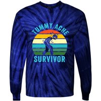 Retro Tummy Ache Survivor Vintage Stomachache IBS Funny Tie-Dye Long Sleeve Shirt