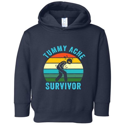 Retro Tummy Ache Survivor Vintage Stomachache IBS Funny Toddler Hoodie