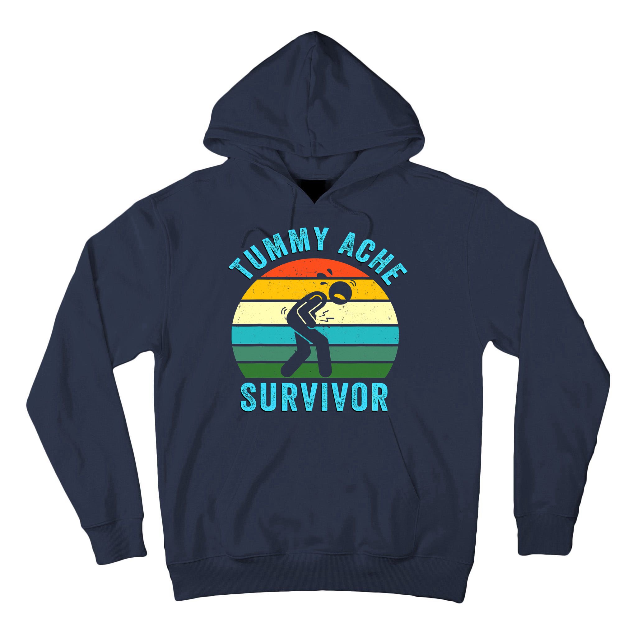Retro Tummy Ache Survivor Vintage Stomachache IBS Funny Tall Hoodie
