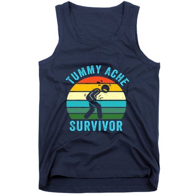 Retro Tummy Ache Survivor Vintage Stomachache IBS Funny Tank Top