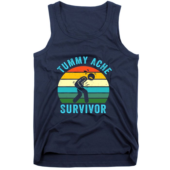 Retro Tummy Ache Survivor Vintage Stomachache IBS Funny Tank Top