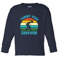 Retro Tummy Ache Survivor Vintage Stomachache IBS Funny Toddler Long Sleeve Shirt