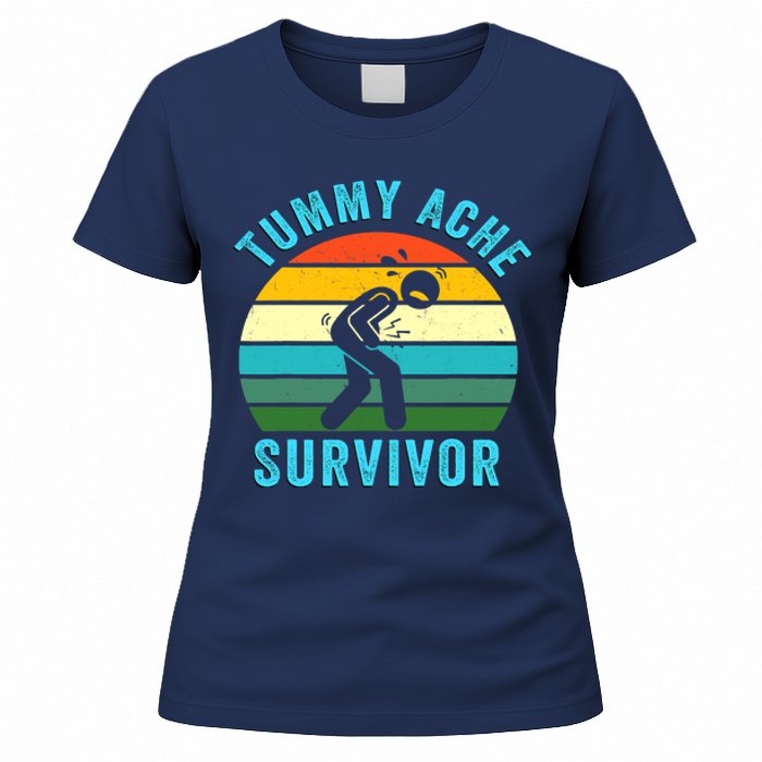 Retro Tummy Ache Survivor Vintage Stomachache IBS Funny Women's T-Shirt