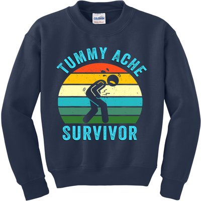 Retro Tummy Ache Survivor Vintage Stomachache IBS Funny Kids Sweatshirt