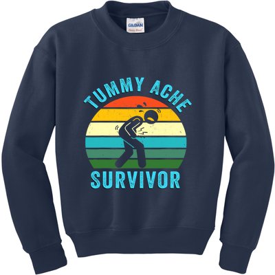 Retro Tummy Ache Survivor Vintage Stomachache IBS Funny Kids Sweatshirt