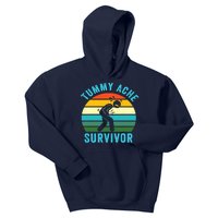 Retro Tummy Ache Survivor Vintage Stomachache IBS Funny Kids Hoodie