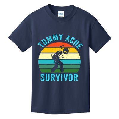 Retro Tummy Ache Survivor Vintage Stomachache IBS Funny Kids T-Shirt