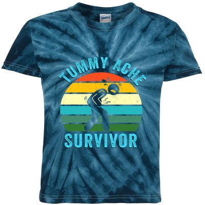 Retro Tummy Ache Survivor Vintage Stomachache IBS Funny Kids Tie-Dye T-Shirt